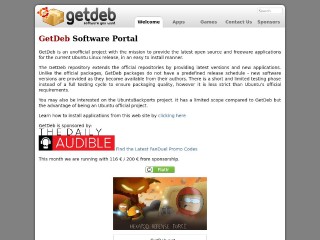 Screenshot sito: Getdeb