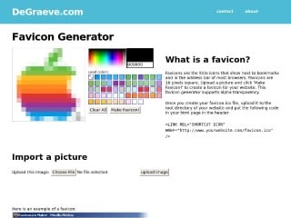 Screenshot sito: Degraeve Favicon Generator