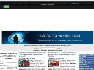 Screenshot sito: Lavoro e Concorsi