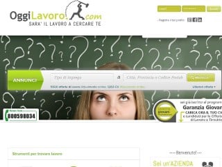 Screenshot sito: Oggilavoro.com