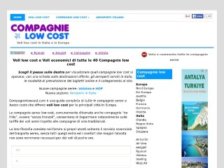 Screenshot sito: Compagnie Low Cost