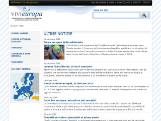 Screenshot sito: Vivieuropa.it