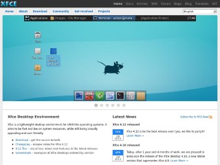 Screenshot sito: Xfce.org