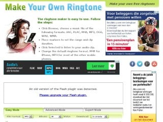 Screenshot sito: Make Own Ringtone