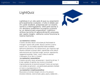 Screenshot sito: LightQuiz