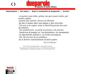 Screenshot sito: Dueparole.it