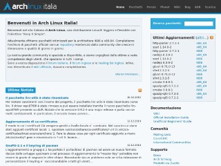 Screenshot sito: Arch Linux Italia