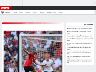 Screenshot sito: Soccernet.com