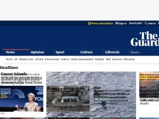Screenshot sito: The Guardian