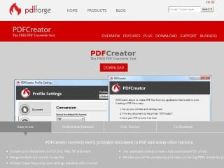 Screenshot sito: PDFcreator