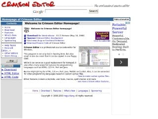 Screenshot sito: CrimsonEditor.com