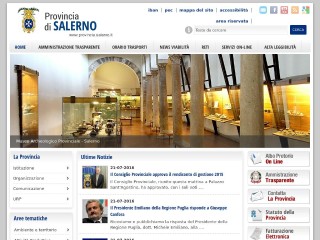 Screenshot sito: Provincia di Salerno