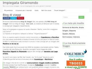 Screenshot sito: Impiegata Giramondo