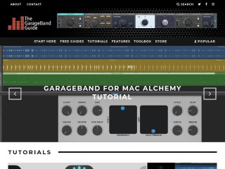 Screenshot sito: The GarageBand Guide