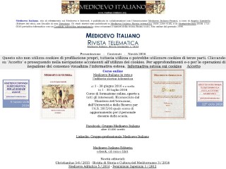 Screenshot sito: Medioevo Italiano