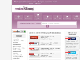 Screenshot sito: Codicesconto.com