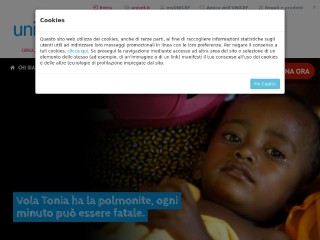 Screenshot sito: Unicef