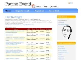 Screenshot sito: Pagine Eventi