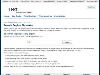 Screenshot sito: Search Engine Simulator