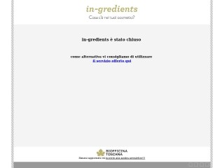 Screenshot sito: In-gredients.it