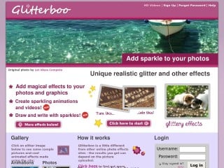 Screenshot sito: Glitterboo