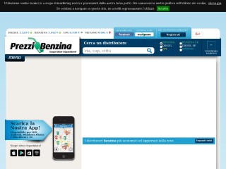 Screenshot sito: Prezzi Benzina