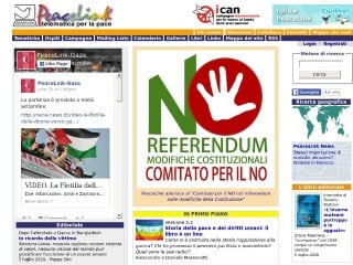 Screenshot sito: Peacelink.it