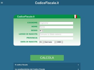 Screenshot sito: Codicefiscale.it