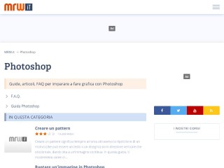 Screenshot sito: Guida e Tutorial su Photoshop