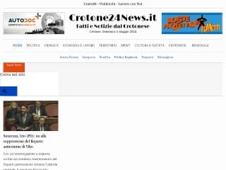 Screenshot sito: Crotone 24 news