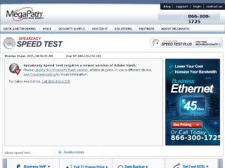 Screenshot sito: Speakeasy Speedtest