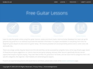 Screenshot sito: Internet Guitar Database