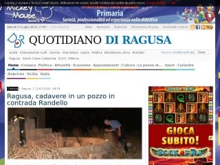 Screenshot sito: Quotidiano di Ragusa