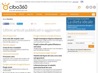 Screenshot sito: Cibo 360