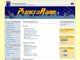 Screenshot sito: Pianeta Radio