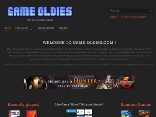 Screenshot sito: Game Oldies