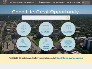 Screenshot sito: Nebraska.gov