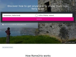Screenshot sito: Rome2rio.com