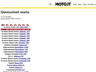 Screenshot sito: Quotazionimoto.it