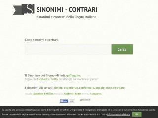Screenshot sito: Sinonimi e Contrari