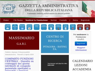 Screenshot sito: Gazzetta Amministrativa