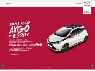 Screenshot sito: Toyota
