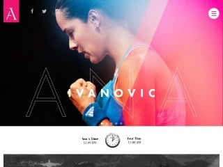 Screenshot sito: Ana Ivanovic