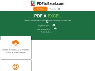 Screenshot sito: PDFtoExcel.com