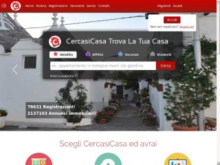 Screenshot sito: Cercasicasa.it