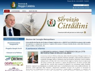 Screenshot sito: Provincia di Reggio Calabria