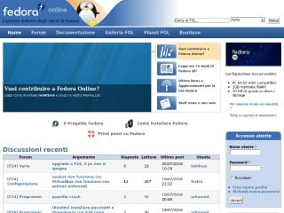 Screenshot sito: Fedora Online
