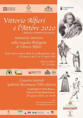 Vittorio Alfieri e l’attore 2020. Seminario e concorso teatrale Fondazione Gabriele Accomazzo