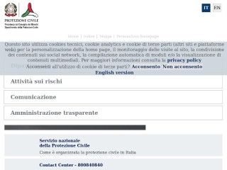 Screenshot sito: Protezione Civile