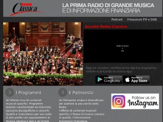Screenshot sito: RadioClassica